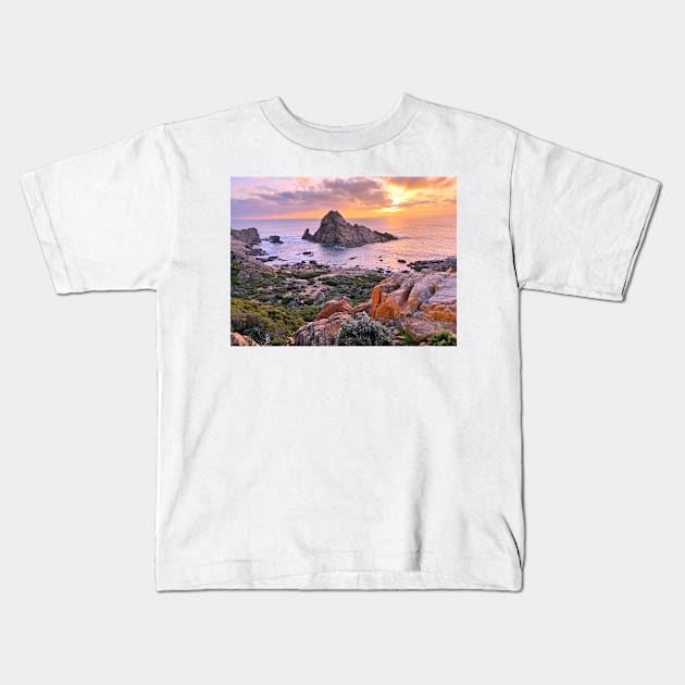 Sugarloaf Rock - Winter Sunset Kids T-Shirt by LeanneAllen